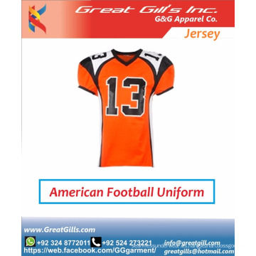 Últimos diseños de camiseta de fútbol americano personalizada sublimada juvenil